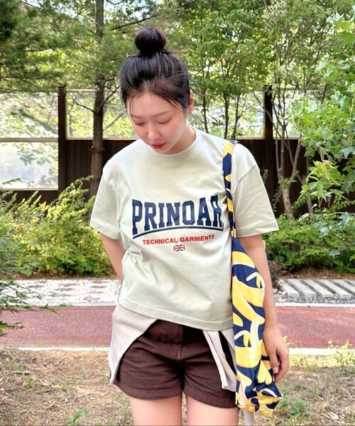PRINOAR(プリノア)の「ボウタイロゴ01 セミクロップ半袖Tシャツ - メドウミスト(Tシャツ/カットソー・レディース・グリーン系その他・LARGE/MEDIUM/SMALL)」の9枚目の写真