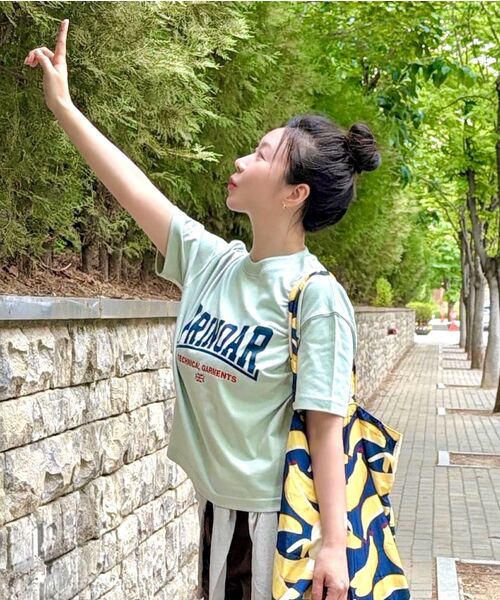 PRINOAR(プリノア)の「ボウタイロゴ01 セミクロップ半袖Tシャツ - メドウミスト(Tシャツ/カットソー・レディース・グリーン系その他・LARGE/MEDIUM/SMALL)」の10枚目の写真