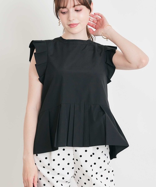 PICCIN PERLA（ピッチンペルラ）の「後ろリボンプリーツペプラムブラウス（シャツ/ブラウス・レディース・ブラック/オフホワイト・M）」の10枚目の写真