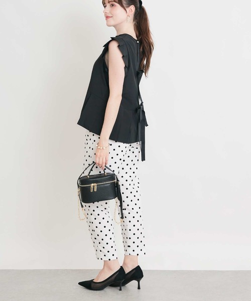 PICCIN PERLA（ピッチンペルラ）の「後ろリボンプリーツペプラムブラウス（シャツ/ブラウス・レディース・ブラック/オフホワイト・M）」の15枚目の写真