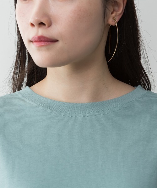MARAI(マーライ)の「コットン オーバーサイズ ロングスリーブカットソー(Tシャツ/カットソー・レディース・ブラック/オフホワイト/ミント/杢グレー・4L~5L/LL~3L)」の10枚目の写真