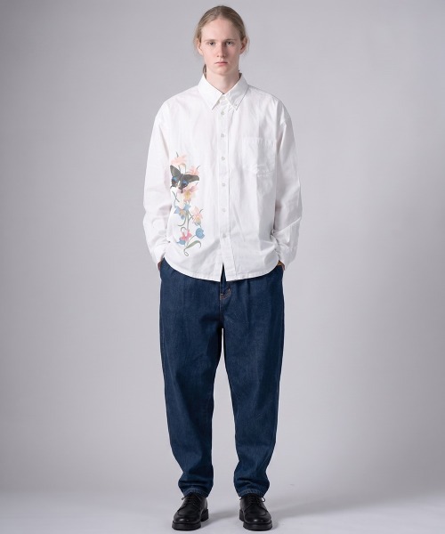 rehacer(レアセル)の「rehacer : Botanical Box Oxford Shirt / ボタニカル ボックス オックスフォード シャツ(シャツ/ブラウス・メンズ・チャコールグレー/ホワイト・LARGE/MEDIUM/X-LARGE)」の3枚目の写真
