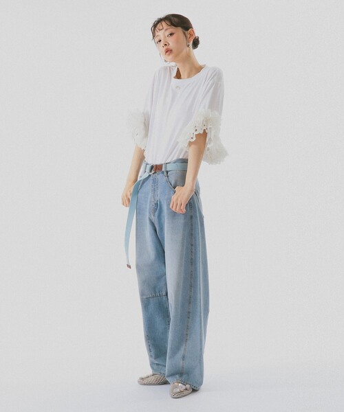 BEAMS COUTURE(ビームスクチュール)の「袖 レース フリル Tシャツ(Tシャツ/カットソー・レディース・ホワイト/ブラック・ONE SIZE)」の20枚目の写真