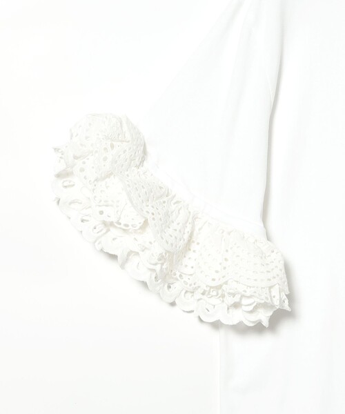 BEAMS COUTURE(ビームスクチュール)の「袖 レース フリル Tシャツ(Tシャツ/カットソー・レディース・ホワイト/ブラック・ONE SIZE)」の14枚目の写真