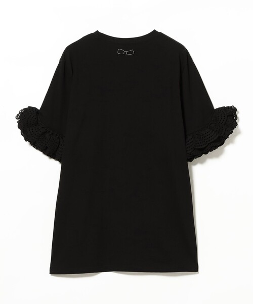 BEAMS COUTURE(ビームスクチュール)の「袖 レース フリル Tシャツ(Tシャツ/カットソー・レディース・ホワイト/ブラック・ONE SIZE)」の3枚目の写真