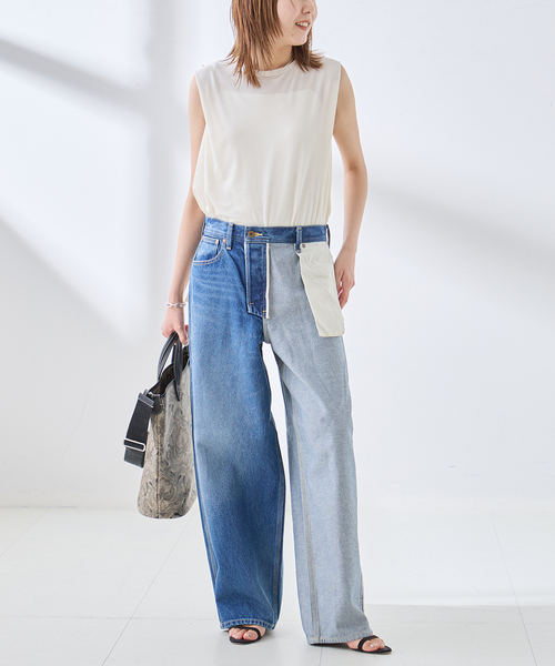 journal standard L'essage(ジャーナルスタンダードレサージュ)の「《追加/接触冷感》クールタッチベロアタックノースリーブ(Tシャツ/カットソー・レディース・アイボリー/ネイビー/ブラウン・FREE)」の10枚目の写真