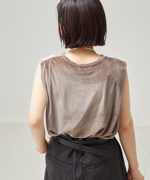journal standard L'essage(ジャーナルスタンダードレサージュ)の「《追加/接触冷感》クールタッチベロアタックノースリーブ(Tシャツ/カットソー・レディース・アイボリー/ネイビー/ブラウン・FREE)」の16枚目の写真