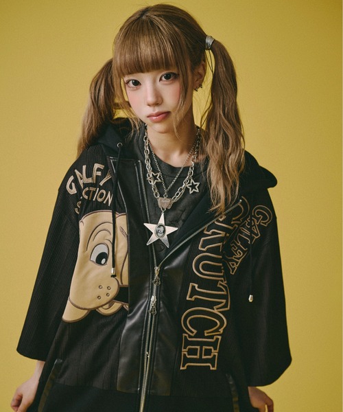 GALFY(ガルフィー)の「『GALFY/ガルフィー』部屋住みSETUP【Z】(セットアップ・レディース・オフホワイト/ブラック・L)」の1枚目の写真