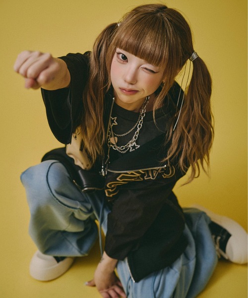 GALFY(ガルフィー)の「『GALFY/ガルフィー』部屋住みSETUP【Z】(セットアップ・レディース・オフホワイト/ブラック・L)」の7枚目の写真