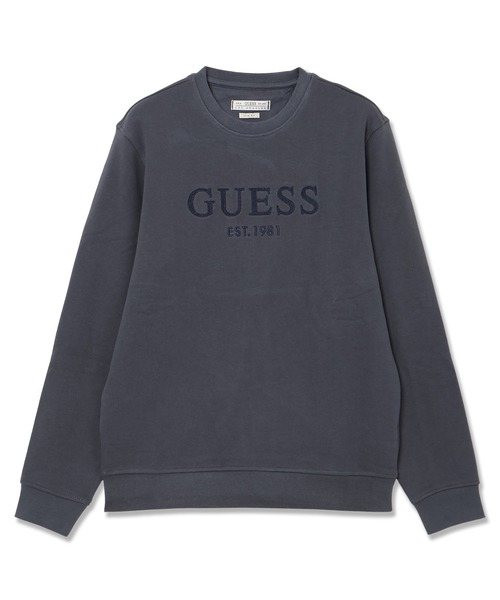 Guess(ゲス)の「BASIC Box Logo Sweatshirt スウェット トレーナー ロゴスウェット(スウェット・メンズ・グレー/ブラック・SMALL/MEDIUM/LARGE/X-LARGE)」の1枚目の写真