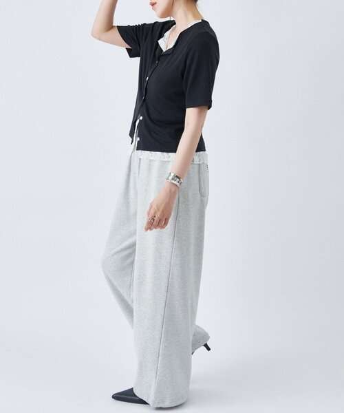 COLONY 2139(コロニートゥーワンスリーナイン)の「レースドッキングカーディガン(Tシャツ/カットソー・レディース・ブラック/グレー・FREE)」の22枚目の写真