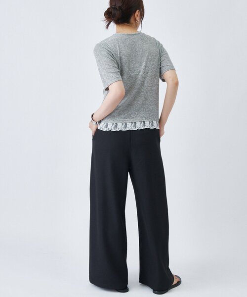 COLONY 2139(コロニートゥーワンスリーナイン)の「レースドッキングカーディガン(Tシャツ/カットソー・レディース・ブラック/グレー・FREE)」の4枚目の写真