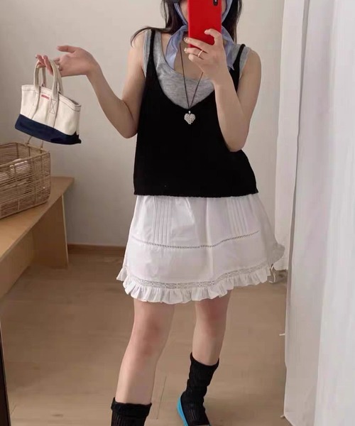 MAISON DE THERESE(メゾン ド テレーズ)の「【26春夏新作】前後着用可能 ルーズニットビスチェ(ベスト・レディース・GRAY/Black/アイボリー/Beige・FREE)」の9枚目の写真