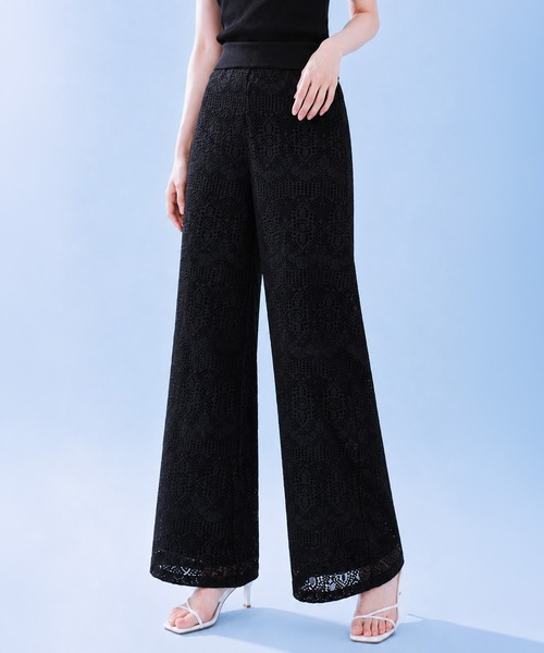 by LEGNA（バイレグナ）の「COOLIFYクロシェレースワイドパンツ（その他パンツ・レディース・ブラック/ホワイト・MEDIUM/LARGE）」の2枚目の写真