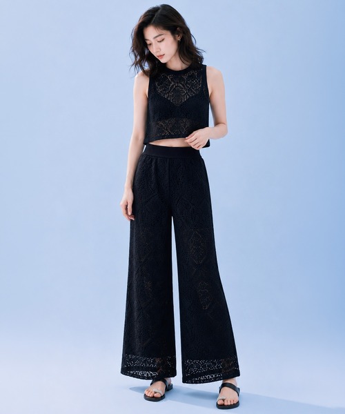 by LEGNA（バイレグナ）の「COOLIFYクロシェレースワイドパンツ（その他パンツ・レディース・ブラック/ホワイト・MEDIUM/LARGE）」の20枚目の写真