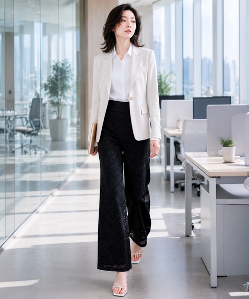 by LEGNA（バイレグナ）の「COOLIFYクロシェレースワイドパンツ（その他パンツ・レディース・ブラック/ホワイト・MEDIUM/LARGE）」の22枚目の写真