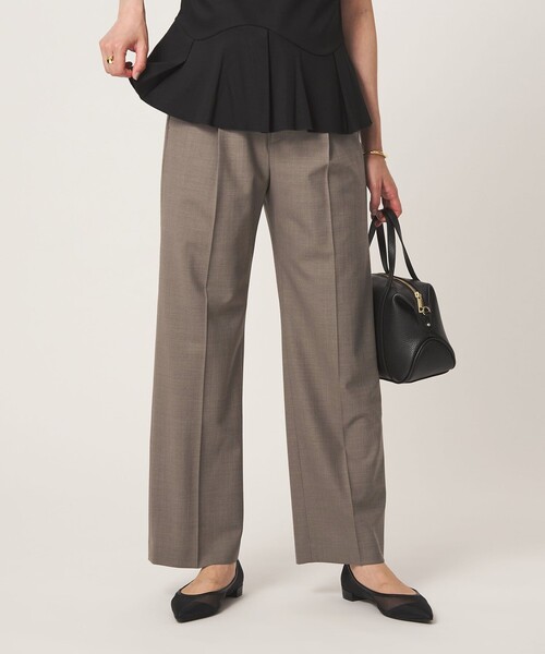 green label relaxing（グリーンレーベルリラクシング）の「［size SHORT/TALLあり］カチリラ ストレート パンツ ウォッシャブル ストレッチ（スラックス・レディース・その他1/ネイビー/モカ・TALL/46/44/38/36/34/SHORT/40/42）」の4枚目の写真