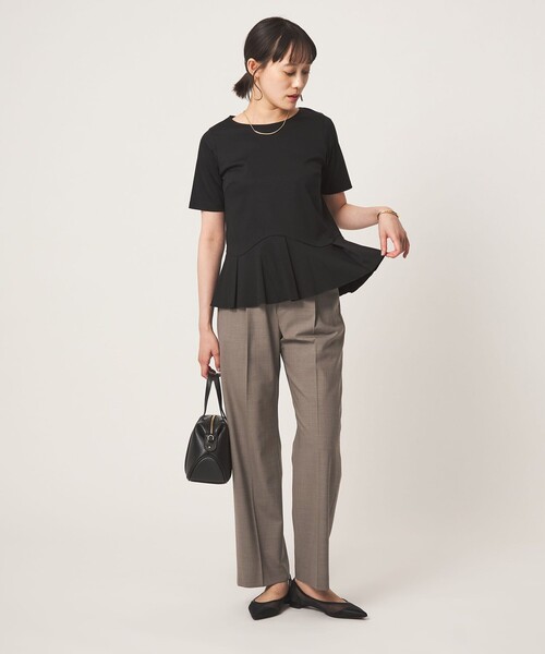 green label relaxing（グリーンレーベルリラクシング）の「［size SHORT/TALLあり］カチリラ ストレート パンツ ウォッシャブル ストレッチ（スラックス・レディース・その他1/ネイビー/モカ・TALL/46/44/38/36/34/SHORT/40/42）」の5枚目の写真