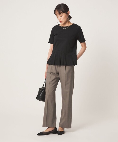 green label relaxing（グリーンレーベルリラクシング）の「［size SHORT/TALLあり］カチリラ ストレート パンツ ウォッシャブル ストレッチ（スラックス・レディース・その他1/ネイビー/モカ・TALL/46/44/38/36/34/SHORT/40/42）」の7枚目の写真