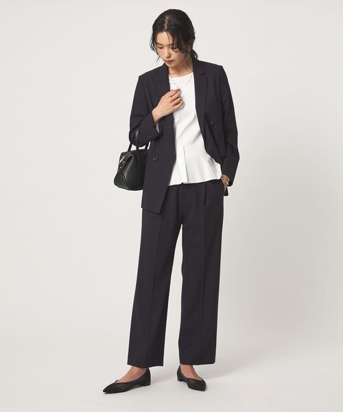 green label relaxing（グリーンレーベルリラクシング）の「［size SHORT/TALLあり］カチリラ ストレート パンツ ウォッシャブル ストレッチ（スラックス・レディース・その他1/ネイビー/モカ・TALL/46/44/38/36/34/SHORT/40/42）」の14枚目の写真