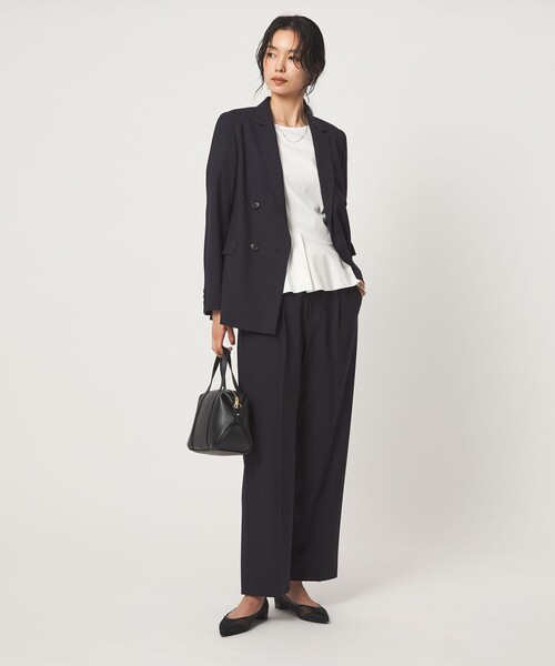 green label relaxing（グリーンレーベルリラクシング）の「［size SHORT/TALLあり］カチリラ ストレート パンツ ウォッシャブル ストレッチ（スラックス・レディース・その他1/ネイビー/モカ・TALL/46/44/38/36/34/SHORT/40/42）」の15枚目の写真