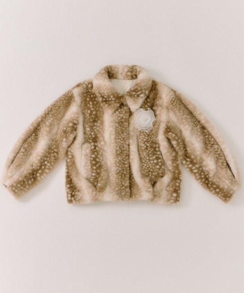idem(イデム)の「tulle brooch fur coat / コサージュ付き(取り外し可能)ファーコート(その他アウター・レディース・ベージュ/その他/ブラウン・FREE)」の18枚目の写真