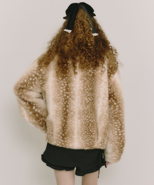 idem(イデム)の「tulle brooch fur coat / コサージュ付き(取り外し可能)ファーコート(その他アウター・レディース・ベージュ/その他/ブラウン・FREE)」の14枚目の写真