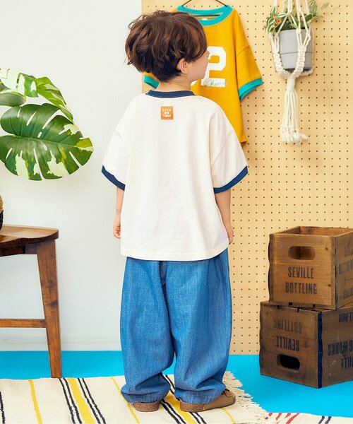 apres les cours(アプレレクール)の「【接触冷感/リンク】ゆったりリンガーナンバリング半袖Tシャツ(Tシャツ/カットソー・キッズ・キナリ/エンジ/キャメル・130/120/110/100/90/80)」の10枚目の写真