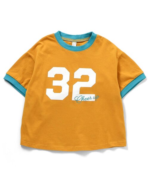 apres les cours(アプレレクール)の「【接触冷感/リンク】ゆったりリンガーナンバリング半袖Tシャツ(Tシャツ/カットソー・キッズ・キナリ/エンジ/キャメル・130/120/110/100/90/80)」の15枚目の写真