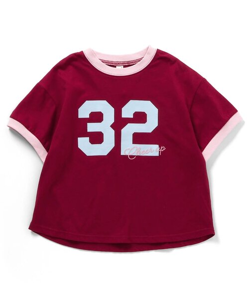 apres les cours(アプレレクール)の「【接触冷感/リンク】ゆったりリンガーナンバリング半袖Tシャツ(Tシャツ/カットソー・キッズ・キナリ/エンジ/キャメル・130/120/110/100/90/80)」の21枚目の写真