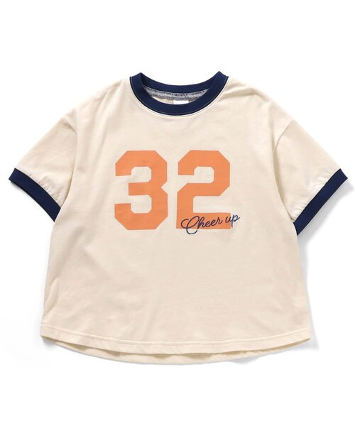 apres les cours(アプレレクール)の「【接触冷感/リンク】ゆったりリンガーナンバリング半袖Tシャツ(Tシャツ/カットソー・キッズ・キナリ/エンジ/キャメル・130/120/110/100/90/80)」の22枚目の写真