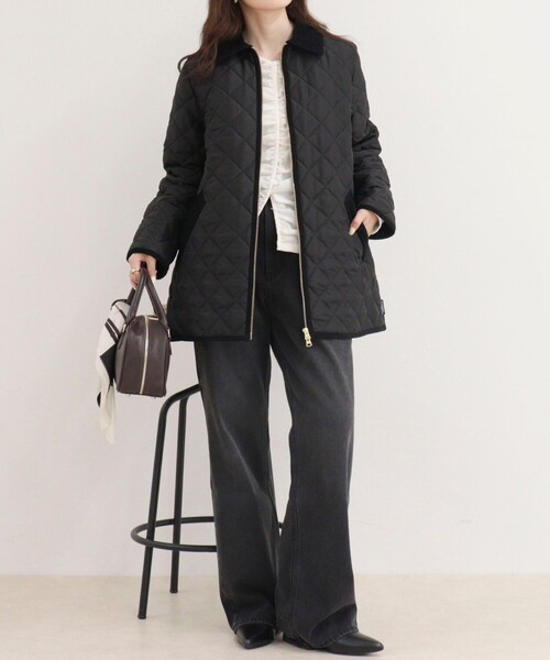 Traditional Weatherwear（トラディショナルウェザーウェア）の「《別注》【Traditional WeatherWear】WAVERLY A-LINE MIDDLE（その他アウター・レディース・ブラック/ネイビー・34/32）」の6枚目の写真