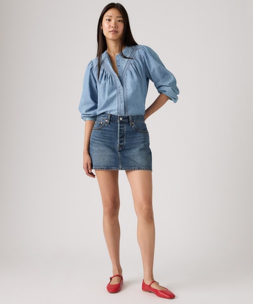 Levi's(リーバイス)の「Levi's/リーバイス ICON デニム スカート(デニムスカート・レディース・ダークインディゴブルー・26inch/25inch/24inch/23inch/28inch/27inch)」の2枚目の写真