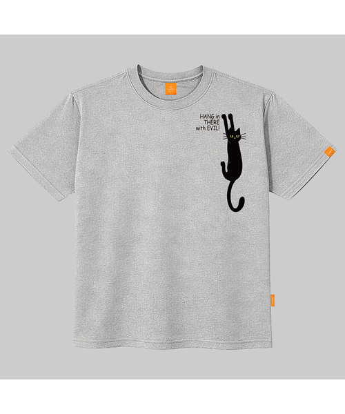 LLAMO(エラモ)の「黒猫 半袖Tシャツ 男女共用 ビッグサイズ S 4XL(Tシャツ/カットソー・レディース・ホワイト/グレー/ピンク/ダークインディゴブルー・SMALL/MEDIUM/LARGE/X-LARGE/2XL/4XL/3XL)」の1枚目の写真