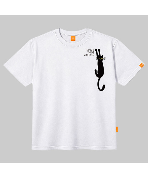 LLAMO(エラモ)の「黒猫 半袖Tシャツ 男女共用 ビッグサイズ S 4XL(Tシャツ/カットソー・レディース・ホワイト/グレー/ピンク/ダークインディゴブルー・SMALL/MEDIUM/LARGE/X-LARGE/2XL/4XL/3XL)」の2枚目の写真
