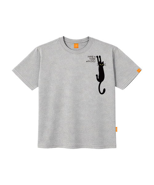LLAMO(エラモ)の「黒猫 半袖Tシャツ 男女共用 ビッグサイズ S 4XL(Tシャツ/カットソー・レディース・ホワイト/グレー/ピンク/ダークインディゴブルー・SMALL/MEDIUM/LARGE/X-LARGE/2XL/4XL/3XL)」の5枚目の写真