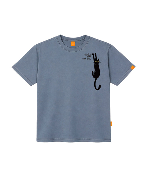 LLAMO(エラモ)の「黒猫 半袖Tシャツ 男女共用 ビッグサイズ S 4XL(Tシャツ/カットソー・レディース・ホワイト/グレー/ピンク/ダークインディゴブルー・SMALL/MEDIUM/LARGE/X-LARGE/2XL/4XL/3XL)」の6枚目の写真