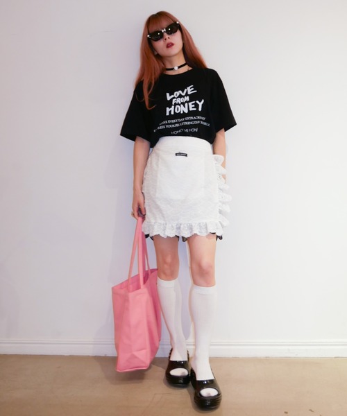 HONEY MI HONEY(ハニーミーハニー)の「LOVE FROM HONEY t-shirt(Tシャツ/カットソー・レディース・ブラック/ホワイト・FREE)」の8枚目の写真
