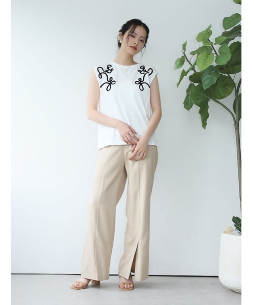 fifth（フィフス）の「コード刺しゅうフレンチTシャツ（Tシャツ/カットソー・レディース・ホワイト/ブラック・M）」の5枚目の写真