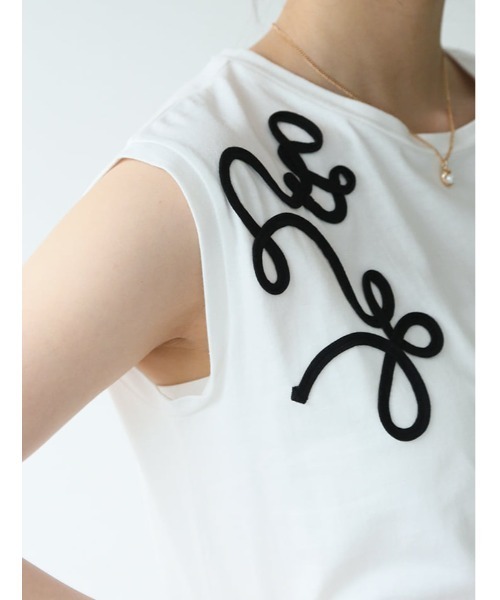 fifth（フィフス）の「コード刺しゅうフレンチTシャツ（Tシャツ/カットソー・レディース・ホワイト/ブラック・M）」の9枚目の写真