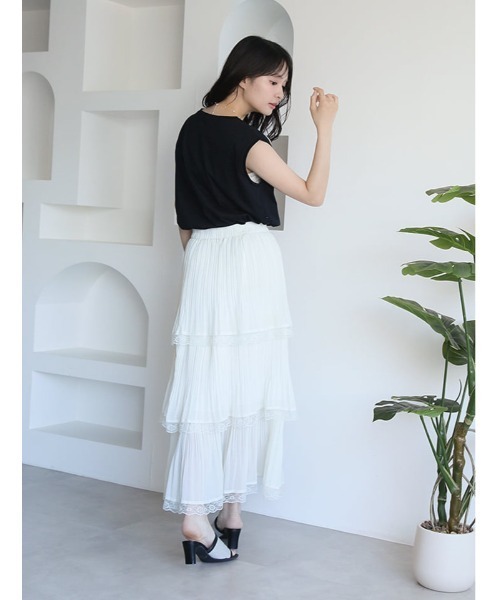 fifth（フィフス）の「コード刺しゅうフレンチTシャツ（Tシャツ/カットソー・レディース・ホワイト/ブラック・M）」の19枚目の写真