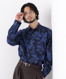 EDITORIAL PRINT レギュラーカラーシャツ