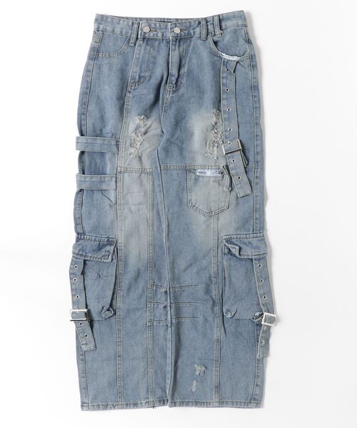 ARULE（アルール）の「A'GEM/9 × .kom 『ARULE/アルール』 WeltedWideDenim/ベルトデザインワイドデニム（デニムパンツ・メンズ・ブラック/ブルー・FREE）」の9枚目の写真