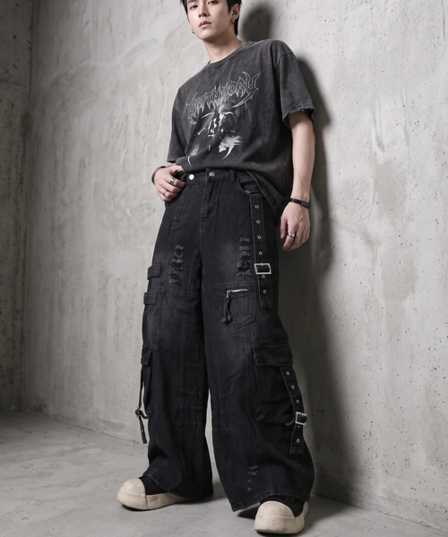 ARULE（アルール）の「A'GEM/9 × .kom 『ARULE/アルール』 WeltedWideDenim/ベルトデザインワイドデニム（デニムパンツ・メンズ・ブラック/ブルー・FREE）」の8枚目の写真
