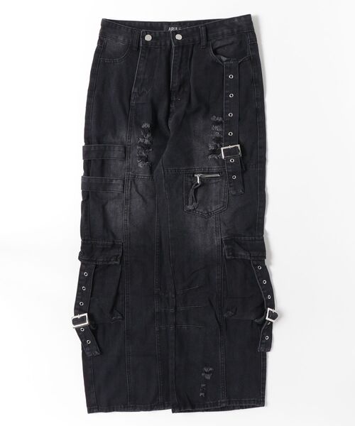 ARULE（アルール）の「A'GEM/9 × .kom 『ARULE/アルール』 WeltedWideDenim/ベルトデザインワイドデニム（デニムパンツ・メンズ・ブラック/ブルー・FREE）」の11枚目の写真