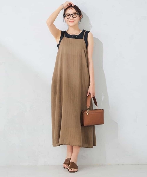 a.v.v(アーヴェヴェ)の「【2WAY】ロングキャミワンピース(ワンピース・レディース・カーキ/ブラック・39)」の20枚目の写真