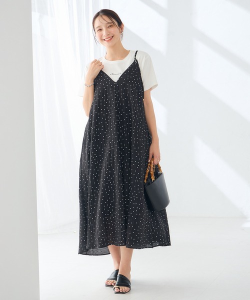 a.v.v(アーヴェヴェ)の「【2WAY】ロングキャミワンピース(ワンピース・レディース・カーキ/ブラック・39)」の6枚目の写真