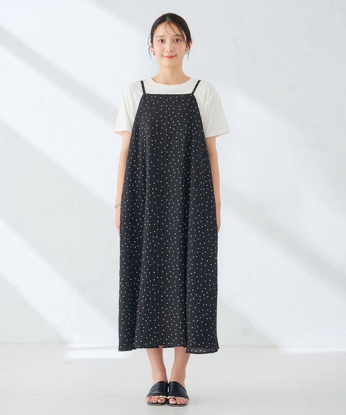 a.v.v(アーヴェヴェ)の「【2WAY】ロングキャミワンピース(ワンピース・レディース・カーキ/ブラック・39)」の7枚目の写真