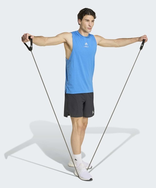 adidas(アディダス)の「Les Mills グラフィック タンクトップ / アディダス adidas(Tシャツ/カットソー・メンズ・ブルー系その他・XX-LARGE/XX-SMALL/3XL/LARGE/MEDIUM/SMALL/X-LARGE/X-SMALL)」の5枚目の写真