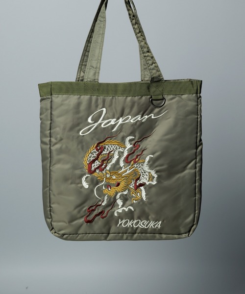 無幻譚(ムゲンタン)の「和柄刺繍 トートバッグ 無幻譚(トートバッグ・レディース・ブラック系5/カーキ系/ブラック系4/ブラック系2・FREE)」の4枚目の写真